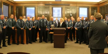 Cynthia coffman Honors Law Enforcement